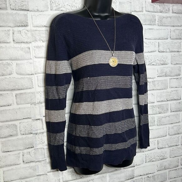 Market & Spruce Tawnee Cotton Blend Waffle Knit Pullover Sweater Size Small - Picture 2 of 6